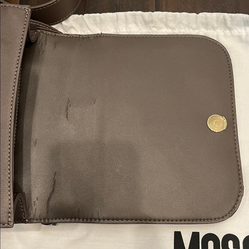 Love Moschino Taupe/Brown Crossbody Bag with Gold Logo - Picture 7 of 14